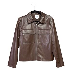 Nine West Patch Pocket Bomber Jacket size medium NWT lavender plum colored